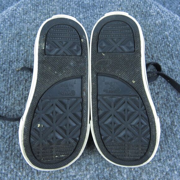 Converse Boys Sneaker Shoes Black Synthetic‎ Lace Up Size T 7 Medium - Picture 6 of 8
